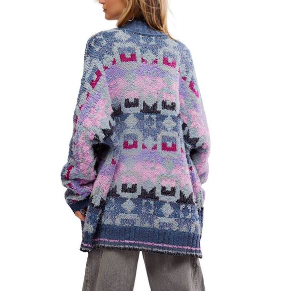 NEW FREE PEOPLE bluebell cardi in blue - Picture 4 of 5